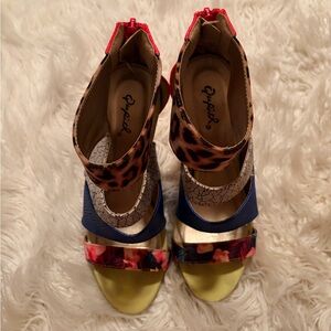 Qupid Women's Leopard and Floral Heels